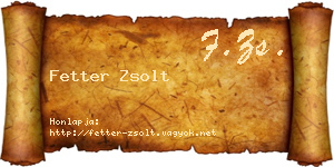 Fetter Zsolt névjegykártya