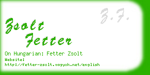 zsolt fetter business card